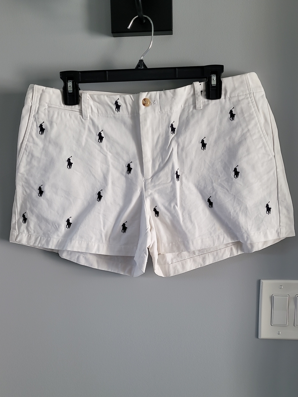 Ralph Lauren White Cotton Polo Embroidered Women's Shorts